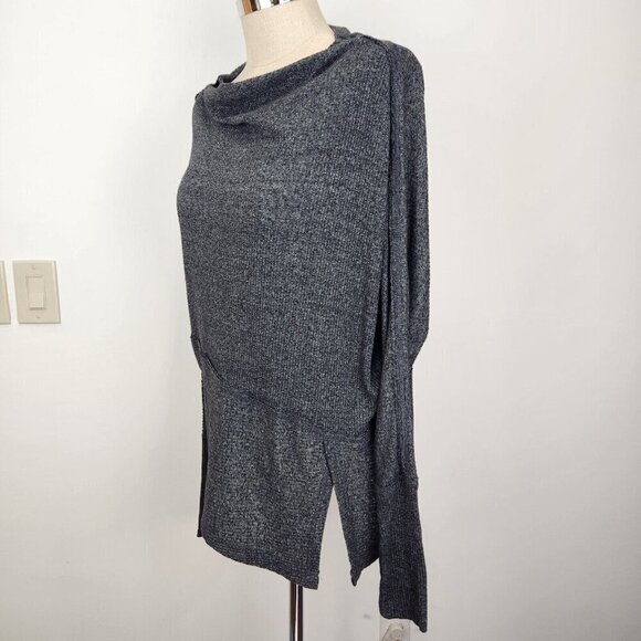 We The Free Londontown Thermal Tunic‎ Top XS Heather Grey Oversized Asym Hem - Picture 3 of 10